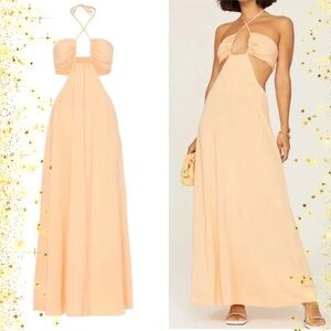 Rosetta Getty Halter Tie Cutout Maxi Dress Gown Size 6